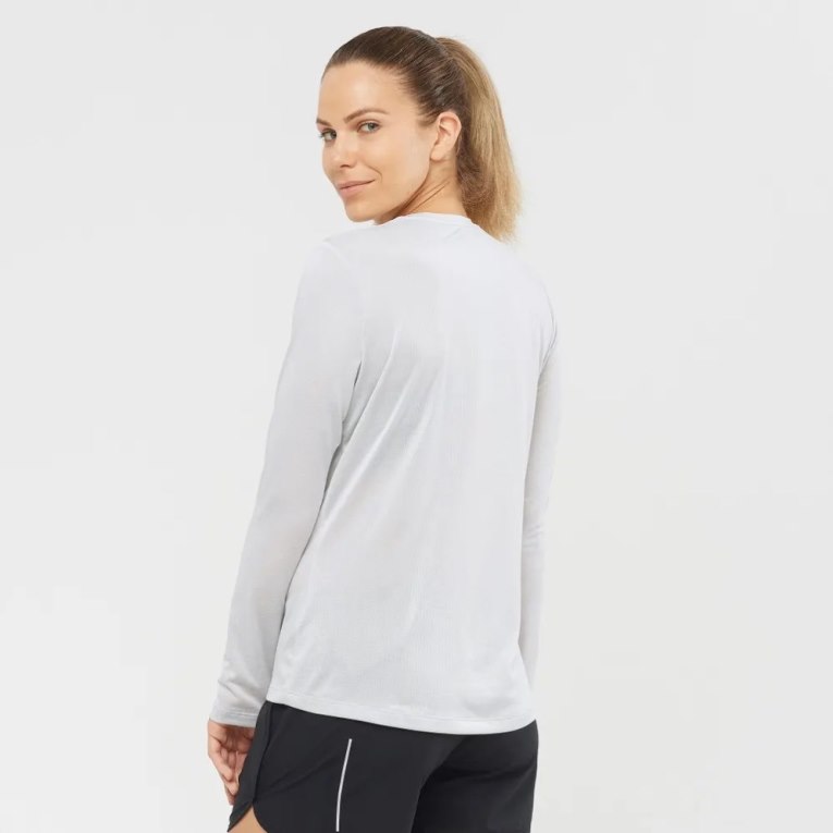 Camiseta Salomon Agile Long Sleeve Mujer Blancos | MX ITUF305